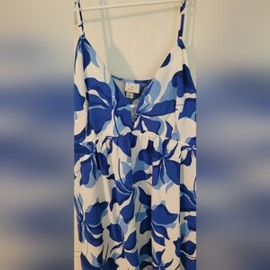 NWT A New Day Target Blue & White Bold Floral Maxi Dress Sundress Sz L